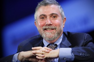 Nobel Prize winning economist Paul Krugman smiles during the World Business Forum in New York